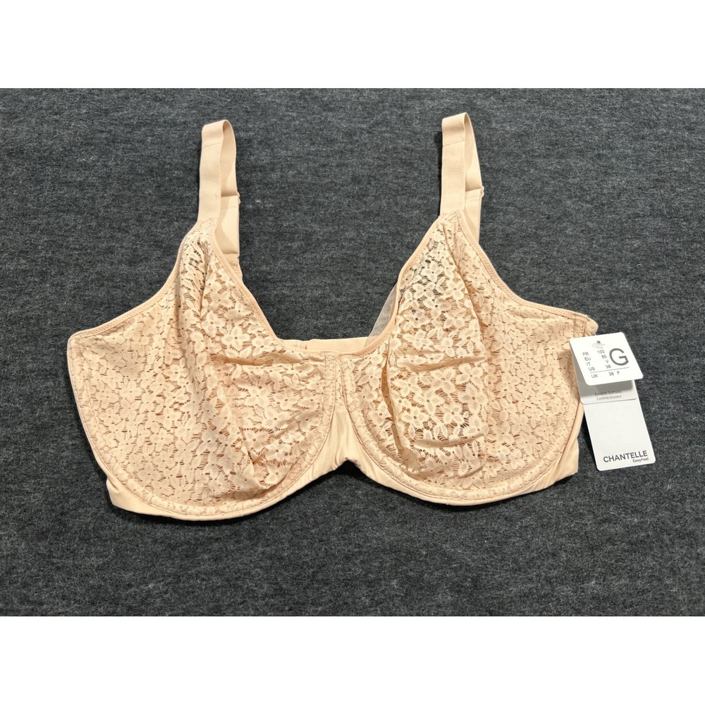 Chantelle Norah Underwire Bra Womens 38G Nude NEW Lace Full Coverage C13F10